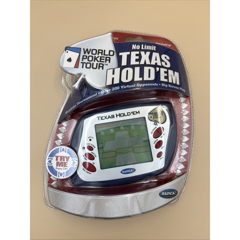 Radica No Limit Texas Hold Em World Poker Tour Electronic Handheld Game 2005 NEW